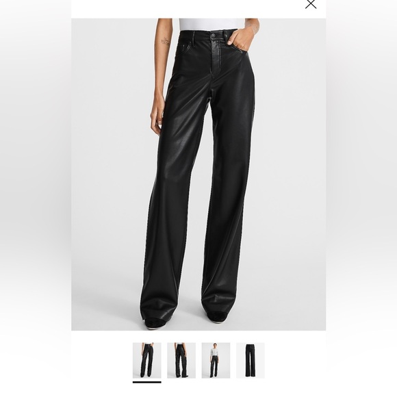 Express High Waisted Faux Leather Wide Leg Pant - Picture 1 of 2